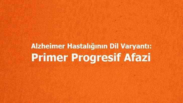 [SEMİNER]  Alzheimer Hastalığının Dil Varyantı: Primer Progresif Afazi